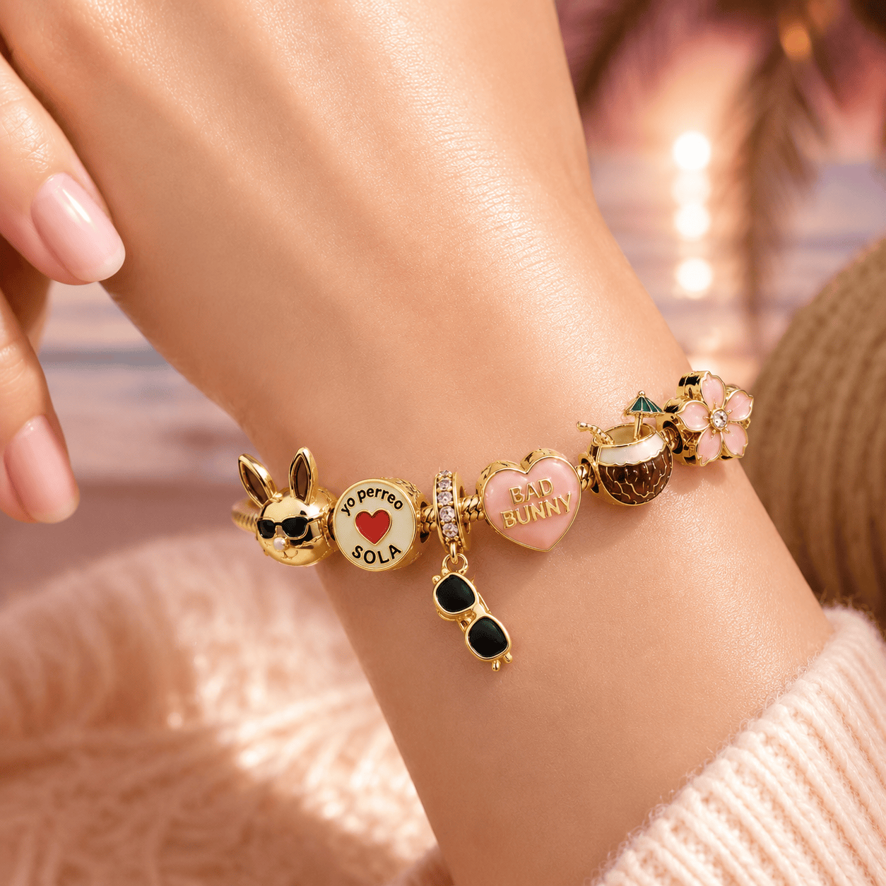 BBN Gold Charm Bracelet Set VTH
